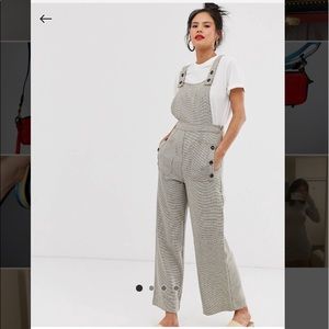 Moon River check overall jumpsuit